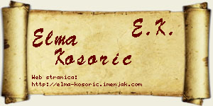 Elma Kosorić vizit kartica